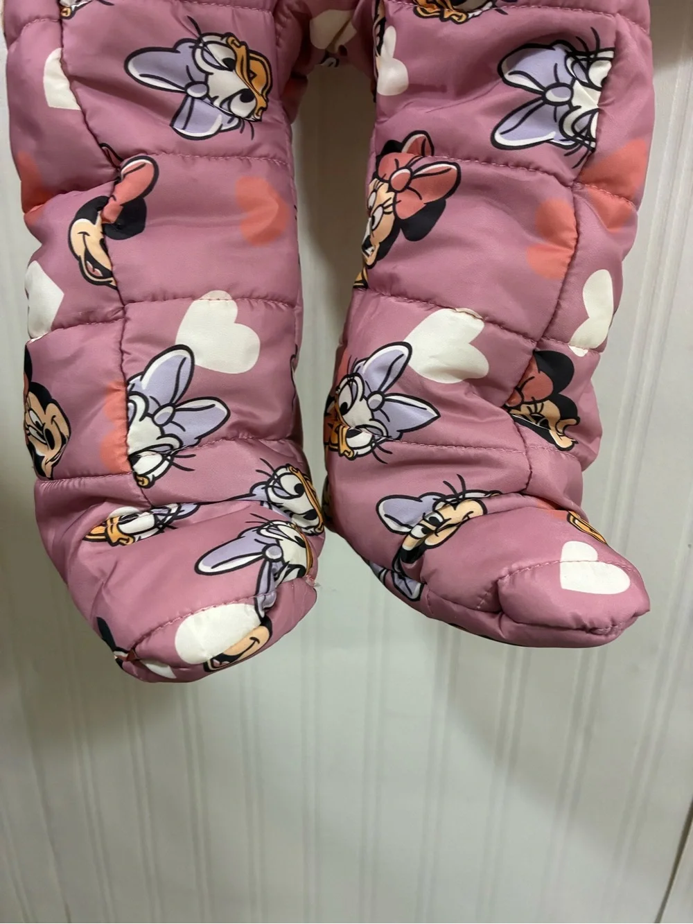 Disney Pink Minnie & Daisy Hooded Puffer One-Piece